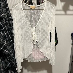 Transparent white cardigan